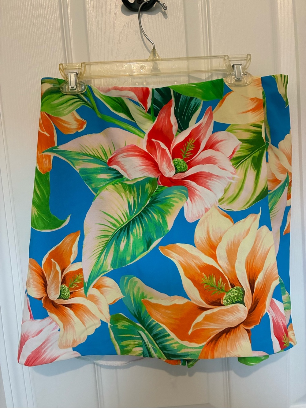 Tropical Floral Boston Proper Skort- Bright Blue, Orange & Green